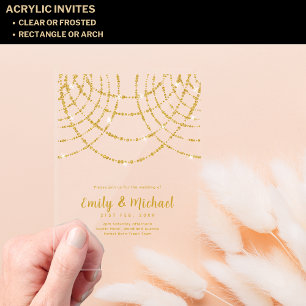 BUDGET Acrylic Clear Gold Lights Elegant Luxury Acrylic Invitations
