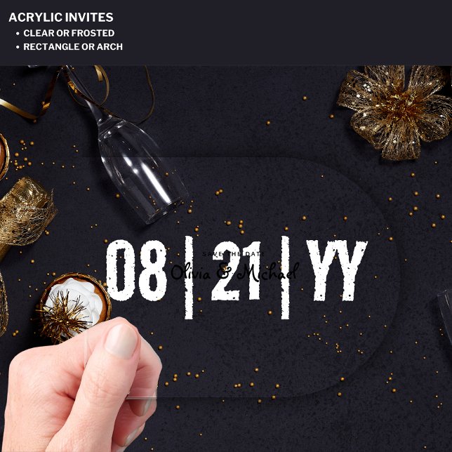 BUDGET Acrylic Wedding Save the Date Minimalist Invitations (Creator Uploaded)