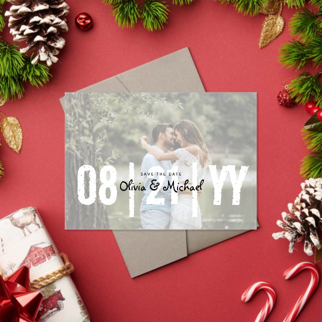 BUDGET Acrylic Wedding Save the Date Opaque Photo Invitations (Insitu (Holiday))