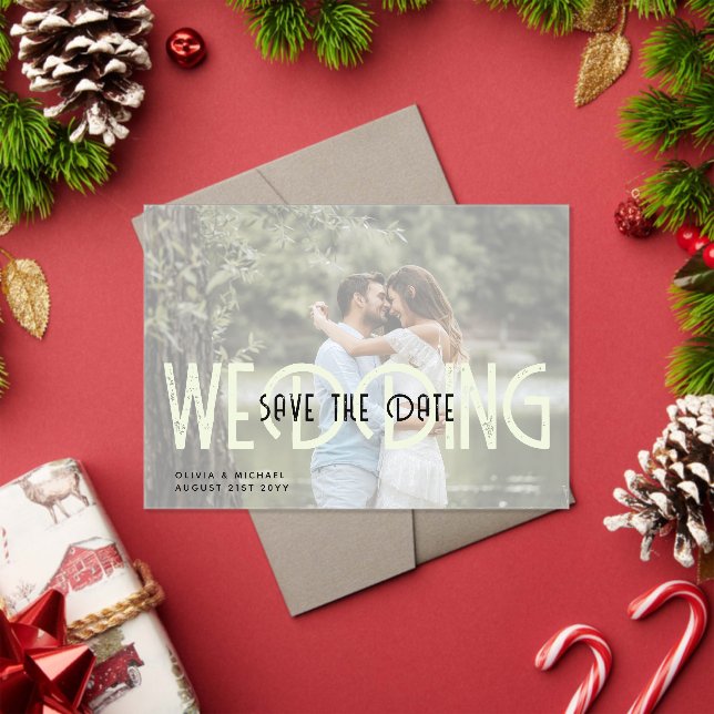 BUDGET Acrylic Wedding Save the Date Opaque Photo Invitations (Insitu (Holiday))