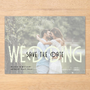 BUDGET Acrylic Wedding Save the Date Opaque Photo Invitations