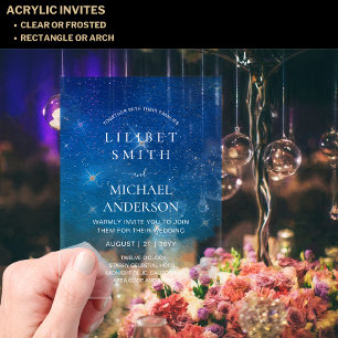 BUDGET Acrylic Wedding STARRY NIGHT CELESTIAL SKY Acrylic Invitations