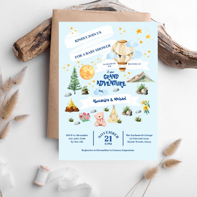 Budget Adventure Baby Shower Watercolor Trees (Creator Uploaded)