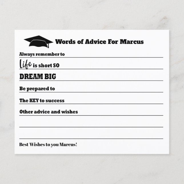 Budget Advice Monogrammed Graduation (Front)