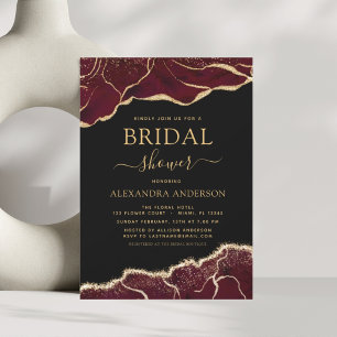 Budget Agate Burgundy Bridal Shower Gold