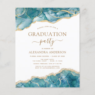 Budget Agate Graduation 2021 Teal Gold Blue Flyer