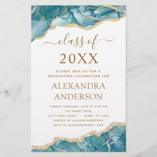 Budget Agate Graduation 2022 Teal Gold Blue