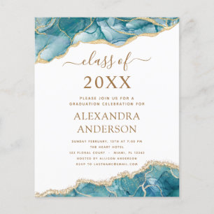 Budget Agate Graduation 2023 Teal Gold Blue Flyer