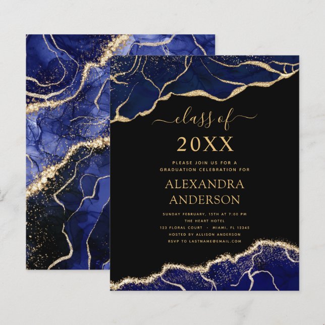 Budget Agate Graduation Class of 2021 Navy Blue (Front/Back)
