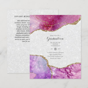 BUDGET Agate GRADUATION Party Invites Glitter Glam