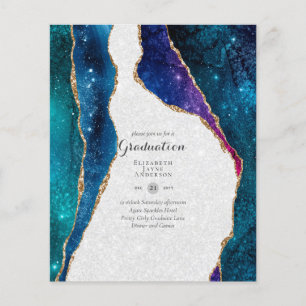 BUDGET Agate GRADUATION Party Invites Glitter Glam Flyer