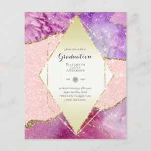 BUDGET Agate GRADUATION Party Invites Glitter Glam Flyer