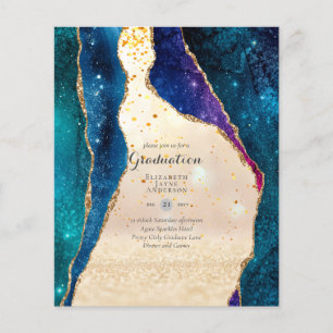 BUDGET Agate GRADUATION Party Invites Glitter Glam Flyer