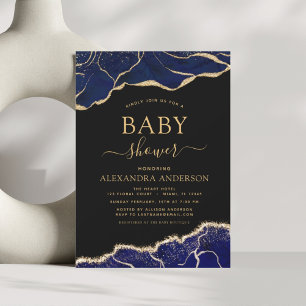 Budget Agate Navy Blue Gold Baby Shower