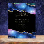 BUDGET AGATE Purple Gold Glitter SAVE DATES Flyer<br><div class="desc">Beautiful modern agate marble glitter look themed wedding item which can be edited for bridal shower, wedding reception, rehearsal dinner, engagement party, bachelorette, save the dates or other event as desired. Lots of different text layouts and color themes (pink, blue, purple, gold silver) to choose from along with different paper/card...</div>