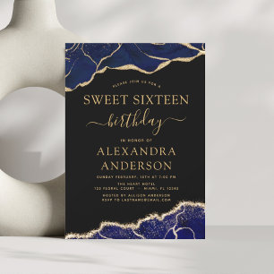 Budget Agate Sweet 16  Navy Blue Gold