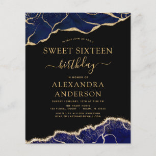 Budget Agate Sweet 16  Navy Blue Gold Flyer