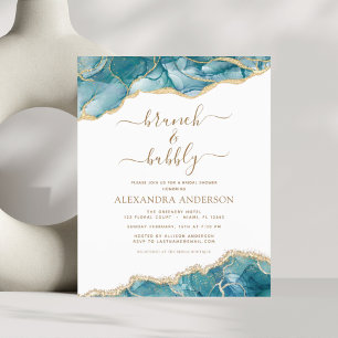 Budget Agate Teal Brunch & Bubbly Bridal Shower