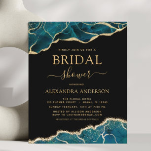 Budget Agate Turquoise Bridal Shower Teal Gold