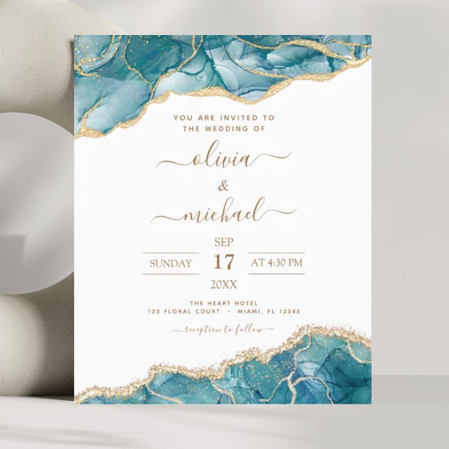 Budget Agate Turquoise Teal Gold Wedding (Creator Uploaded)