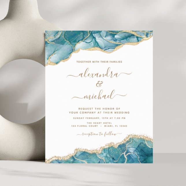 Budget Agate Turquoise Teal Gold Wedding (Creator Uploaded)