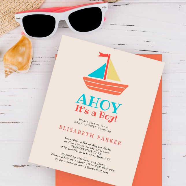 Budget Ahoy Its a Boy baby shower Invitation (Creator Uploaded)