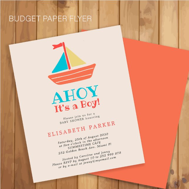 Budget Ahoy Its a Boy baby shower Invitation Flyer (Creator Uploaded)