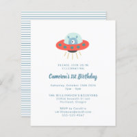 Budget Alien Spaceship 1st Birthday Invitation