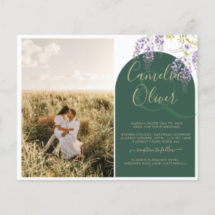 Budget All-in1 PHOTO Wedding Wisteria QR Code INV Flyer