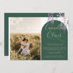 Budget All-in1 PHOTO Wedding Wisteria QR Code INV Invitation