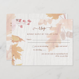 BUDGET All-in-1 Fall Leaves Terracotta Wedding Postcard