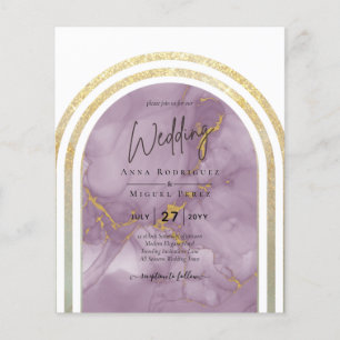 BUDGET All-in-1 Gold Pink Marble Arch Wedding Flyer