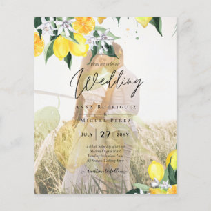 BUDGET All-in-1 PHOTO OVERLAY Lemons Wedding QR Flyer