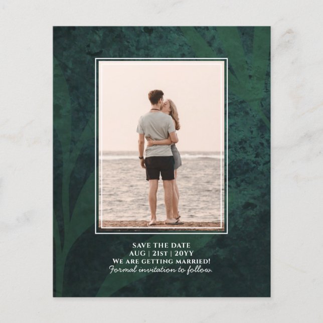 BUDGET All-in-1 Rustic Emerald Green Wedding Flyer (Front)