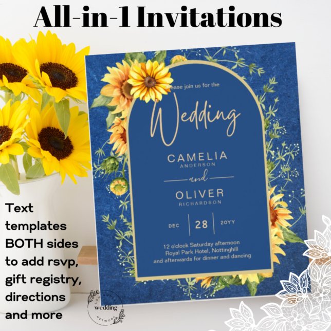 BUDGET All-in-1 Rustic Sunflowers BLUE Wedding (Creator Uploaded)