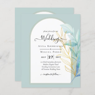 BUDGET All-in-1 Sea Glass Gold Leaf Sage Wedding