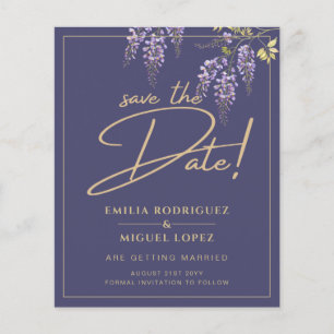 BUDGET All-In-1 Wisteria Dusty Purple Gold Wedding Flyer