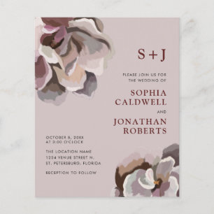 Budget All in One Abstract Floral Wedding Invite