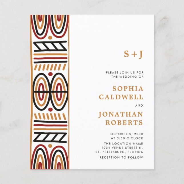 Budget All in One African Motif Wedding Invitation (Front)