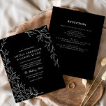 Budget All in One Black & White Wedding Invitation<br><div class="desc">Simplify your wedding planning with an all-in-one minimal leaf wedding invitation. This sleek design features delicate, nature-inspired leaf accents, perfect for couples seeking an elegant yet understated aesthetic. The all-in-one format includes space for all the essential details, offering both style and convenience in one cohesive piece. With its clean lines...</div>