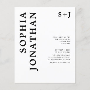 Budget All in One Bold Typography Wedding Invite