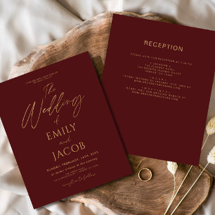 Budget All in One Burgundy Gold Wedding Script