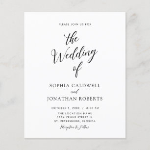 Budget All in One Calligraphy Wedding Invitation