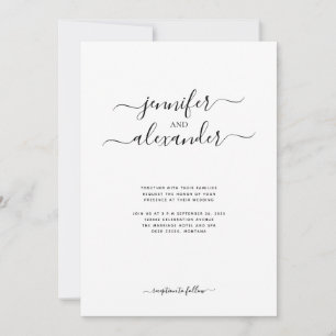 Budget All in One Chic Calligraphy Wedding Invitation