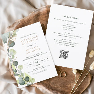Budget All in One Eucalyptus QR Code Wedding