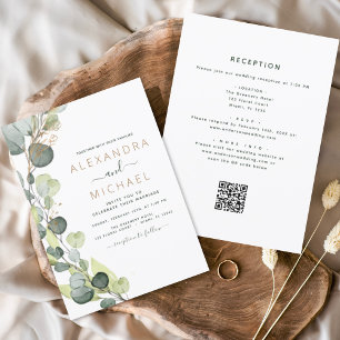 Budget All in One Eucalyptus QR Code Wedding