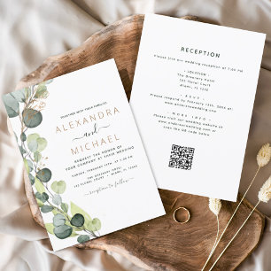 Budget All in One Eucalyptus QR Code Wedding