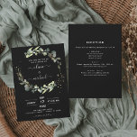 Budget All in One Eucalyptus Wedding Invitation<br><div class="desc">Budget All in One Black Eucalyptus Greenery Succulent Botanical Watercolor Spring Wedding Invitations on White background - includes beautiful and elegant script typography with modern botanical leaves and greenery for the special Wedding day celebration.</div>