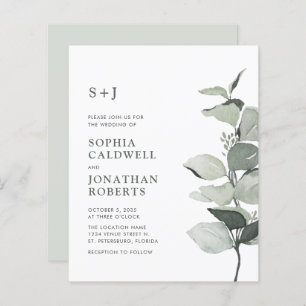 Budget All in One Eucalyptus Wedding Invitation
