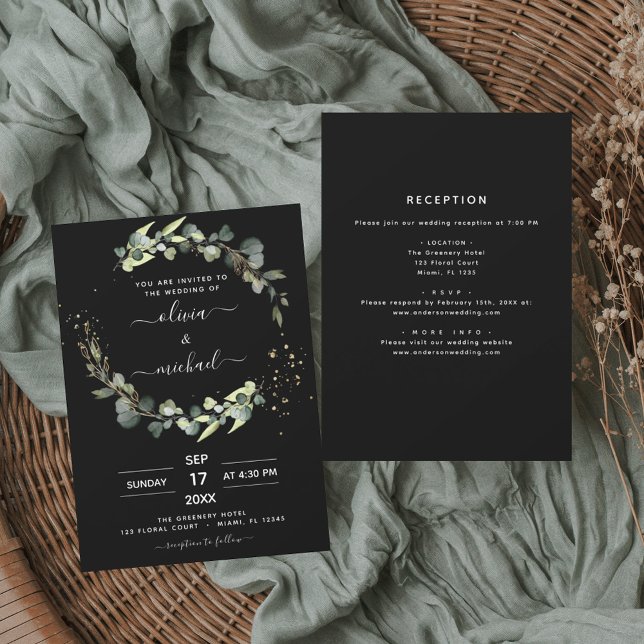 Budget All in One Eucalyptus Wedding Invitation Flyer (Creator Uploaded)